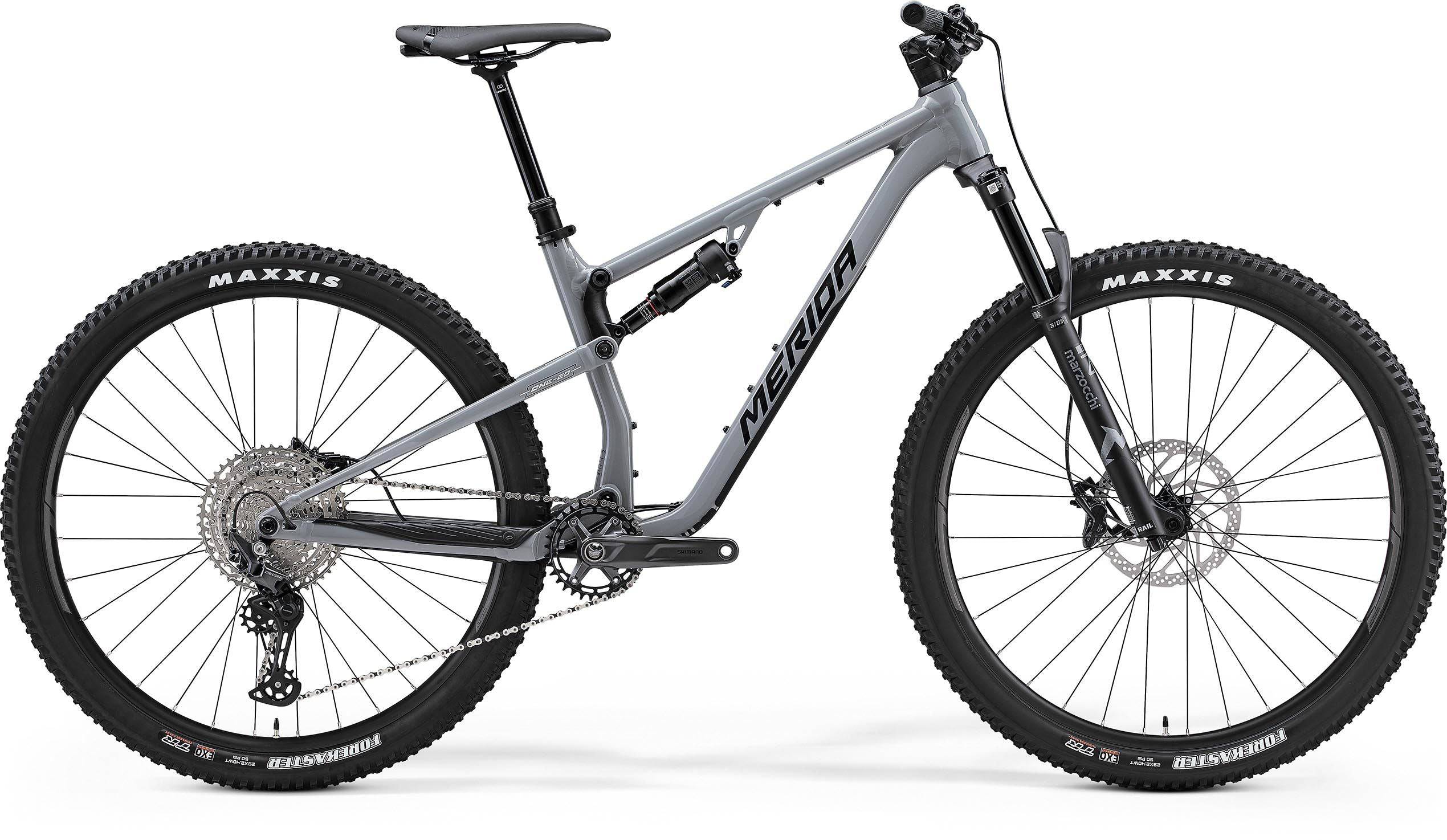 Merida One-Twenty 600 29er mountain bike with 130mm suspension and Shimano Deore M6100 components, ready for trail riding.