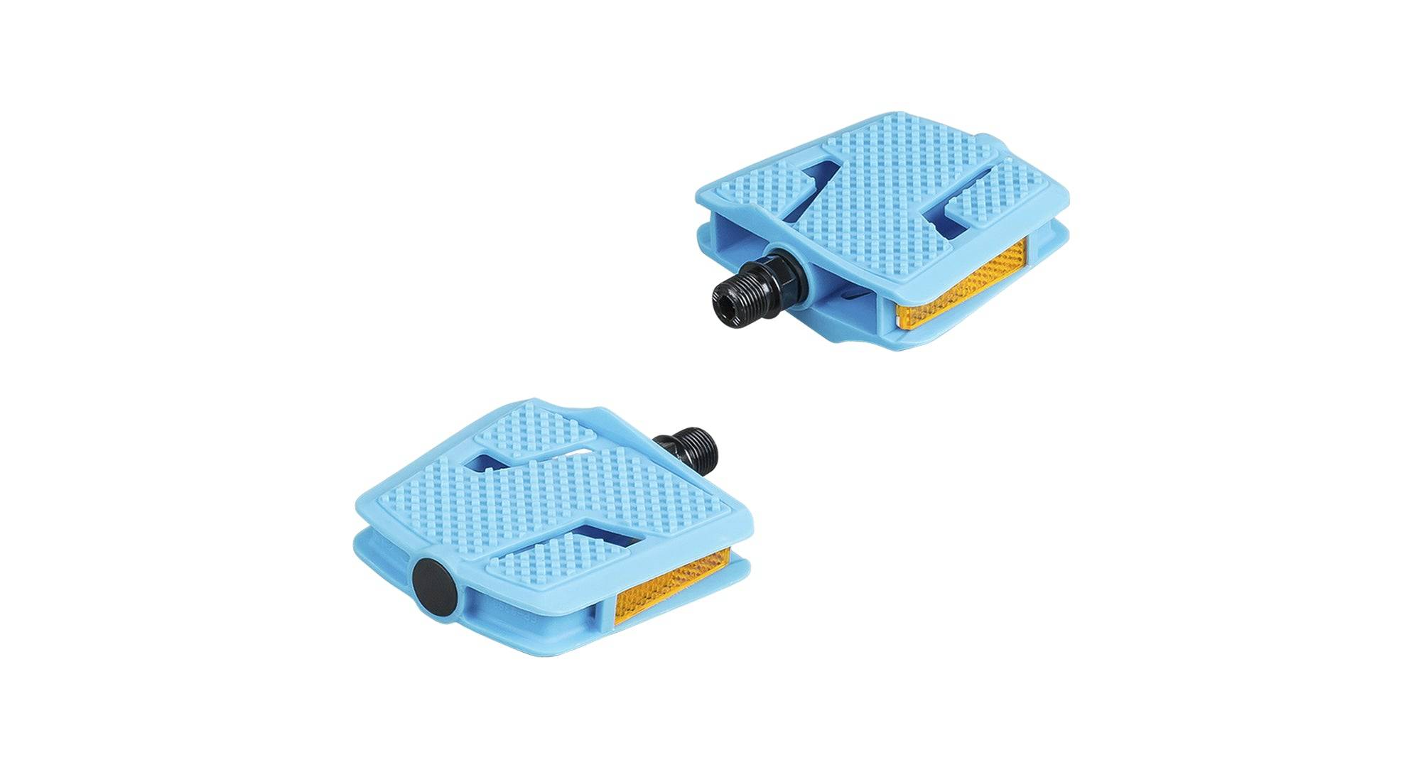 Trek Kids' Large Platform Flat Pedals with 9/16-inch UltraViolet color, durable components for children's bikes.