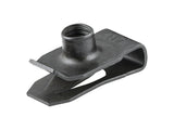 Trek 2023 Fuel EXe downtube battery cover with M6 clip nut in black, showing secure fit and component details.