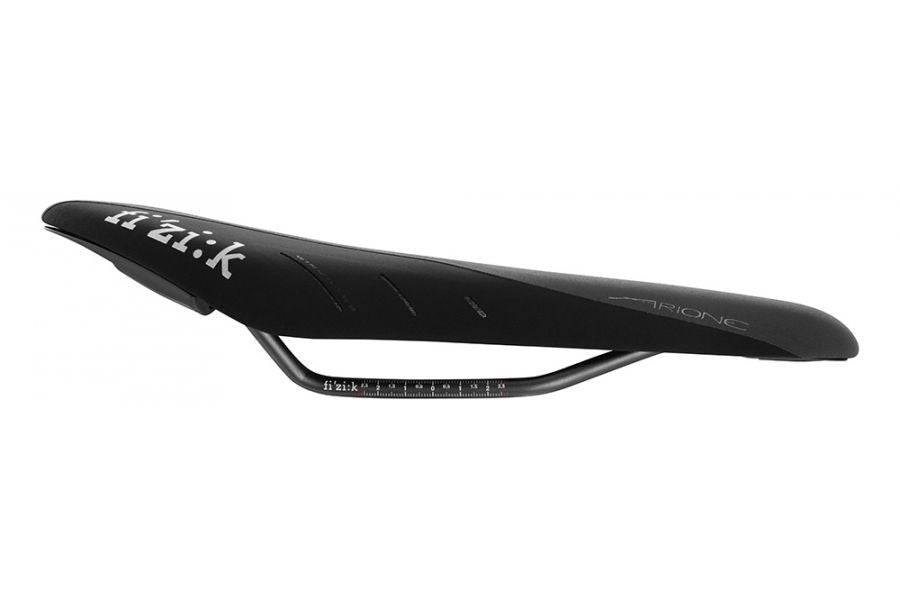 Fizik Arione R3 road bike saddle with carbon composite shell and Wing Flex technology, designed for lightweight performance and comfort.