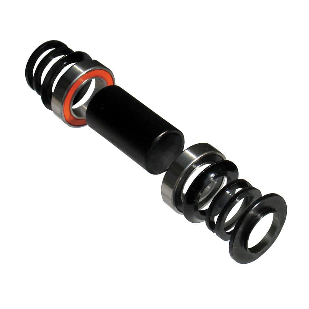 Gusset Components Spanish bottom bracket set with 19mm spindle, spacers, and bearings for bike component upgrade.