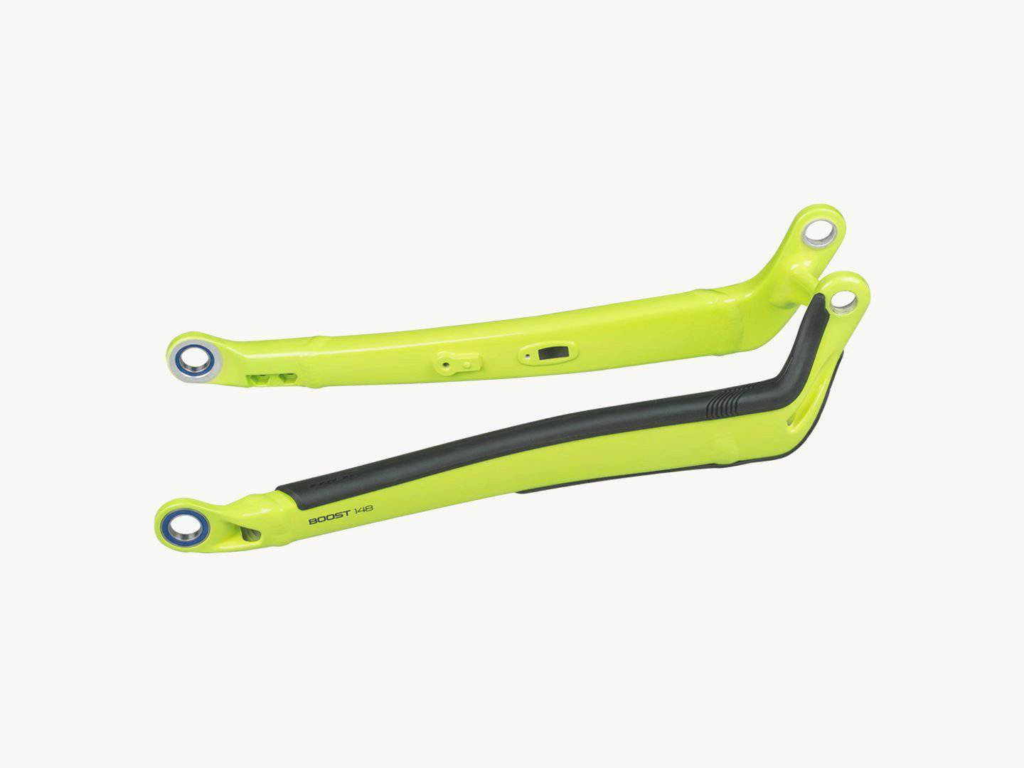 Trek Powerfly FS 2019 chainstay frame component for bike replacement, showing a close-up of the black metal part with mounting points.