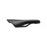 Brooks C19 Cambium Carved all-weather bike saddle in black with 184mm steel rails, designed for comfortable cycling.