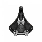 Brooks B66 saddle for touring and city bikes with dual black steel rails, unisex design, and padded leather surface.