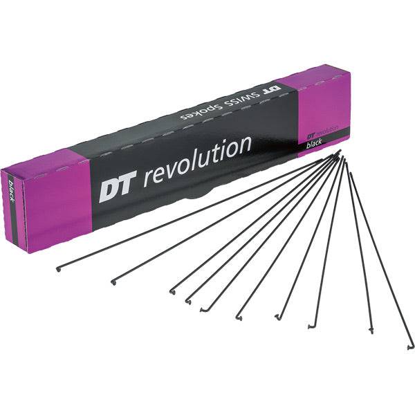 DT Swiss Revolution Box 100 lightweight road bike spokes for climbing performance, shown in a close-up image.