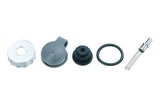 Topeak Peak DX II pump rebuild kit in black, includes replacement parts for efficient bike inflation and maintenance.