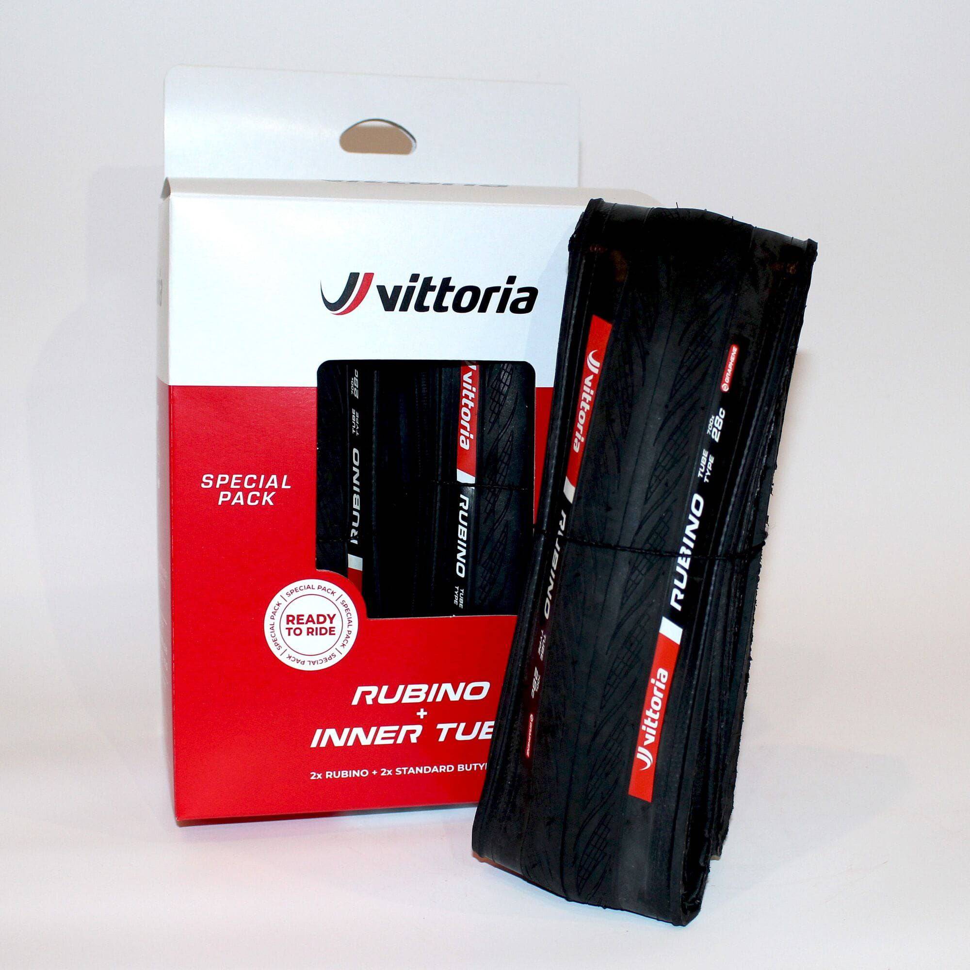 Vittoria Rubino V Folding Twin Pack with 2 x Innertubes | Swinnerton Cycles