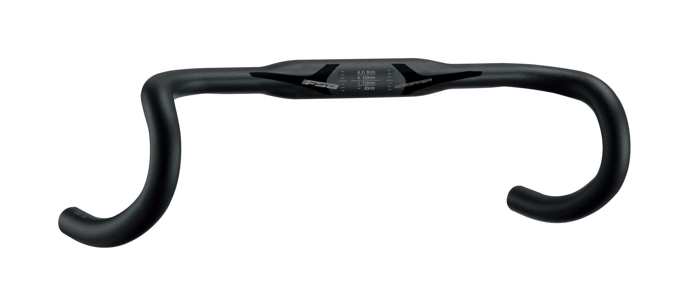 FSA K-Wing AGX Carbon Compact Drop Road Handlebar with ACR for gravel and cyclocross bikes, showing sleek black carbon finish.