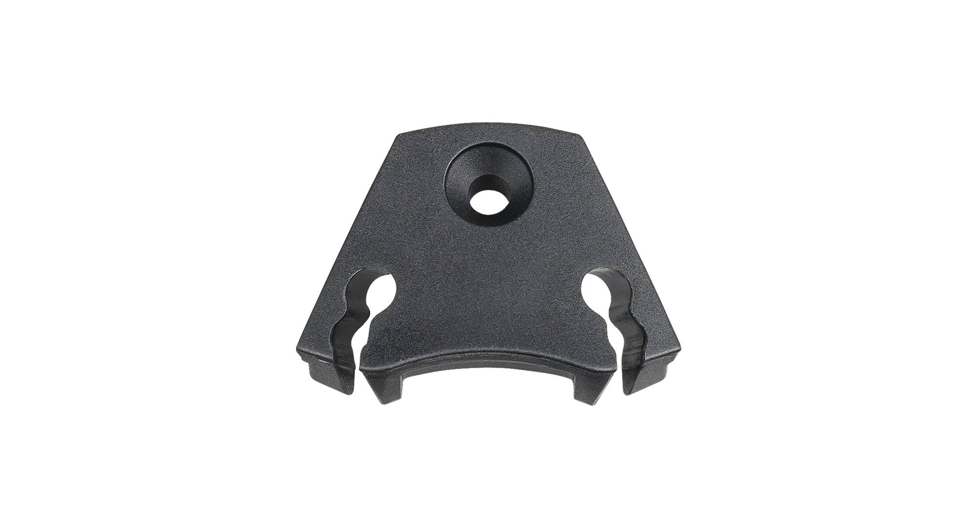 Black Trek Domane 2020 top tube cable guide for bike cable management, showcasing durable component design.