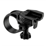 Lezyne Handlebar Hard Mount Kit for secure bike accessory fixation, shown attached to a bicycle handlebar.