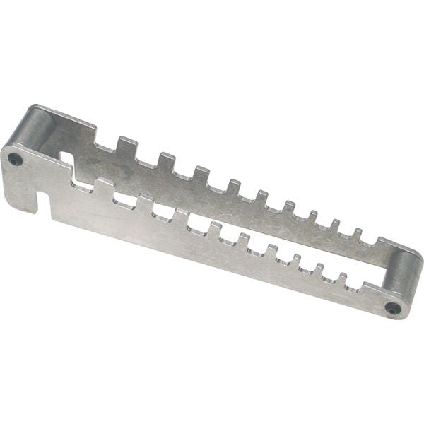 Motion Pro T-handle tool rack with 10 slots for organized workshop storage, holding various hand tools.