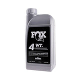 Fox Suspension Fluid 4WT 1L bottle for fork maintenance, shown in the image with the branded container and fluid inside.