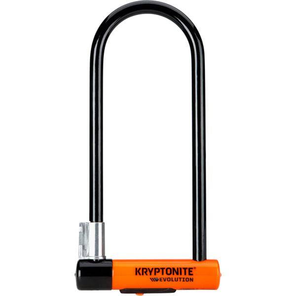 Kryptonite Evolution Long Shackle U-Lock with Flexframe Bracket, Sold Secure Diamond rated, black steel lock for bike security