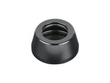 Black Bontrager headset top cover for bike components, measuring 22mm x 25.7mm x 46.4mm, made of durable material.