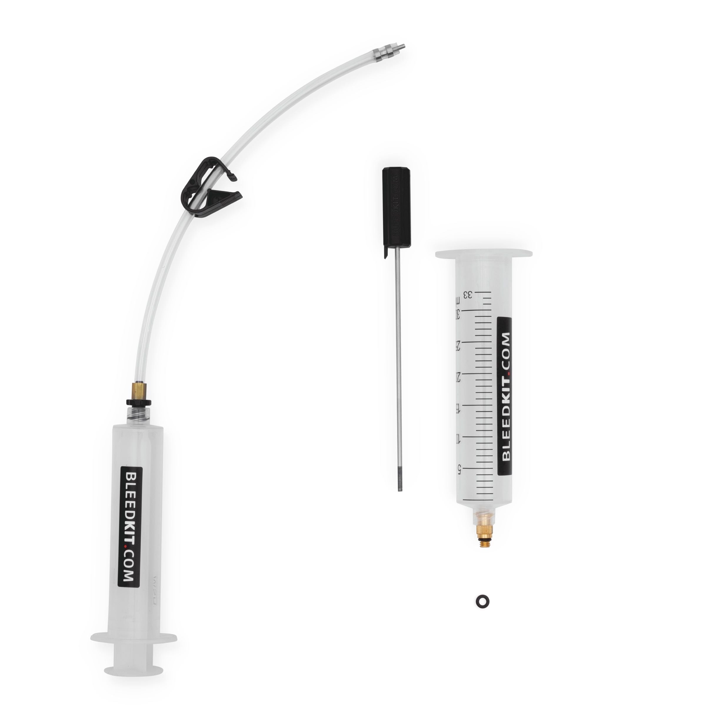 Shimano hydraulic brake bleeding kit by Bleedkit, includes tools for bleeding flat bar Shimano brake systems.