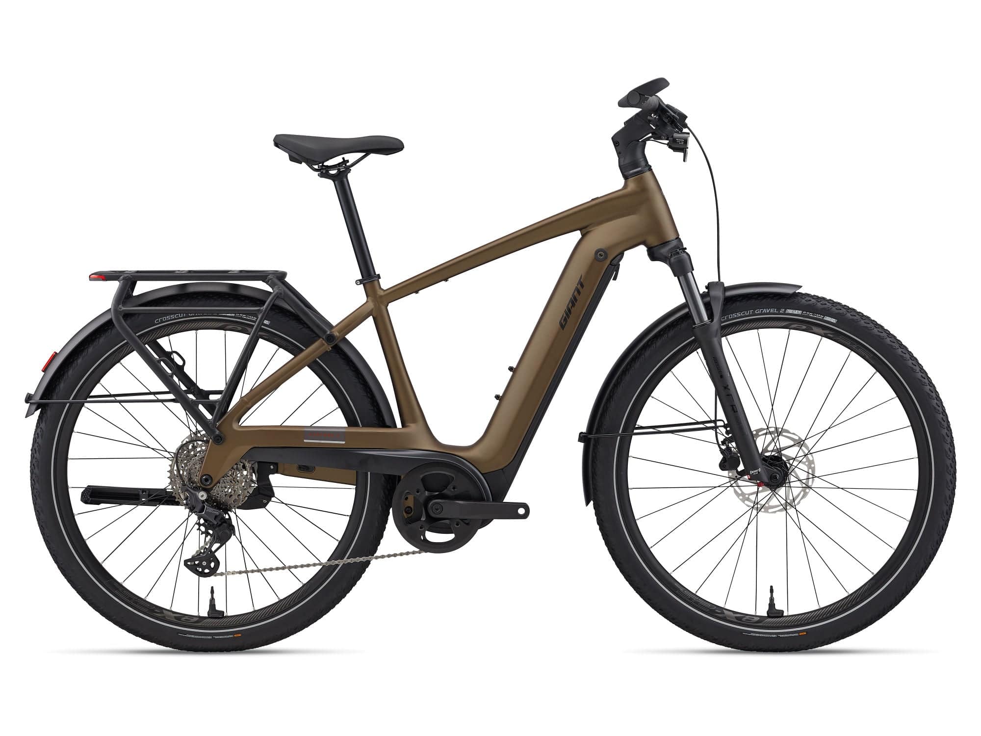 Giant Explore E+ 3 MY26 e-hybrid bike with SyncDrive Sport2 motor and integrated 625Wh battery, shown with sleek frame design.