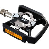 Shimano PD-T8000 XT MTB SPD trekking pedals with single-sided clipless platform for mountain biking and trekking.