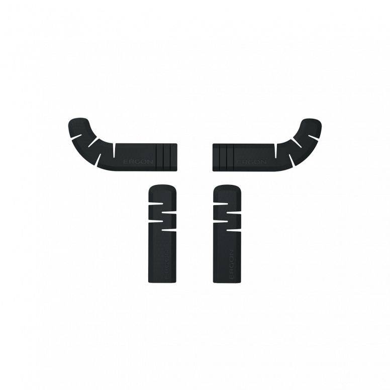 Ergon BT Orthocell Pad Set in black for road, gravel, and cyclocross bike handlebars, shown installed on handlebars.