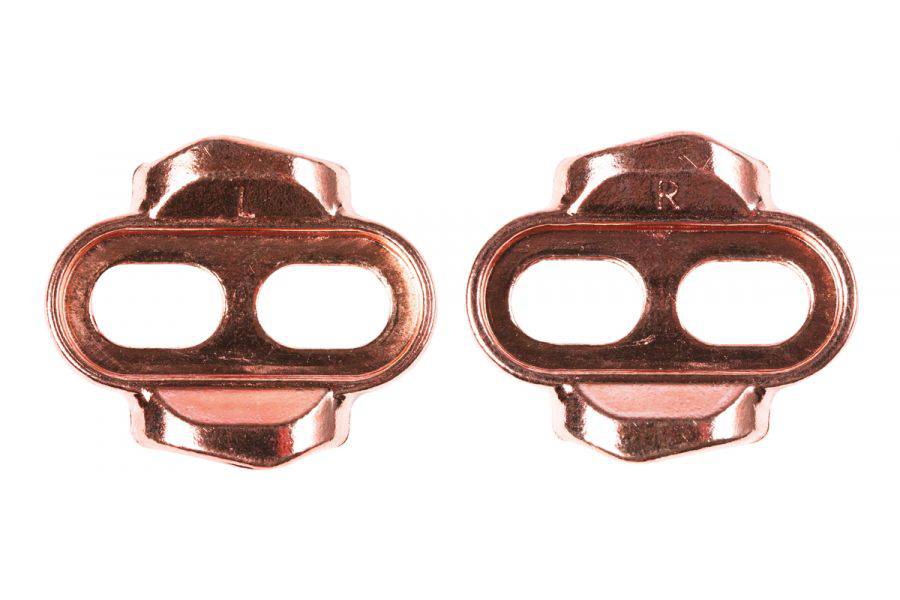 Crank Brothers Easy Release 2-Bolt Pedal Cleats with adjustable fit and shims for cycling shoes and pedals.
