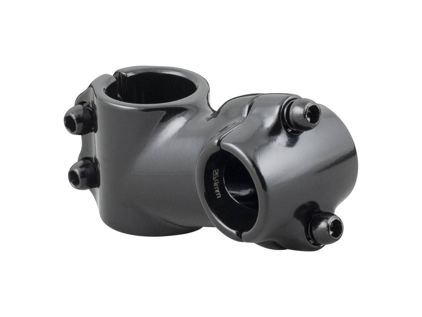 Bontrager 1-1/8 inch clamp bike stem with 25.4mm diameter, 15-degree angle, 60mm length, in black for bike components.