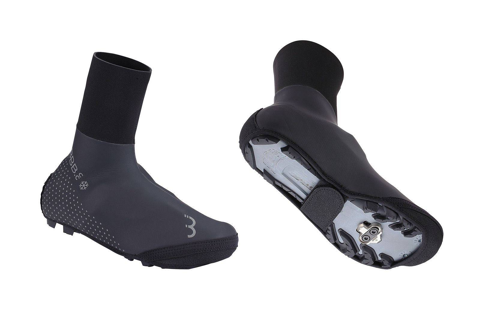 BBB UltraWear waterproof shoe covers with zipperless design, reflective safety features, suitable for outdoor footwear protection.