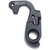 Wheels Manufacturing replaceable derailleur hanger dropout made of CNC machined aluminum, bicycle component for bike frame attachment.