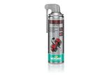 Motorex Anti-Rust Spray in silver and green bottle, used for rust protection and metal maintenance in workshop settings.