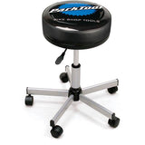 Park Tool STL-2 adjustable-height workshop stool with swivel seat and wheels, ideal for workshop and repair tasks