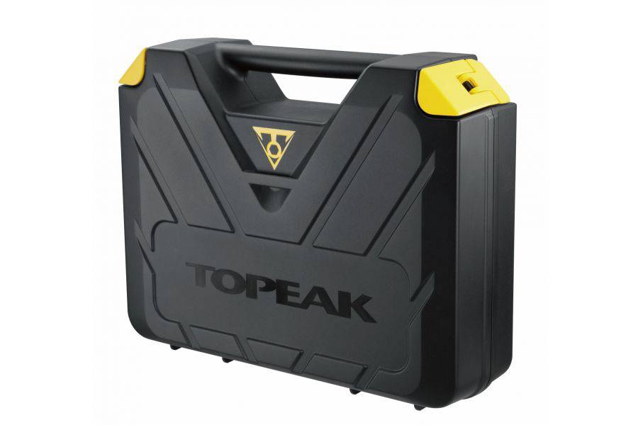 Topeak Prepbox Black professional bike tool kit with 18 essential tools, compact workshop storage for cycling repairs