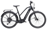 Trek Allant+ 7 Stagger 2025 electric hybrid bike for urban commuting, featuring a step-through frame and sleek design.