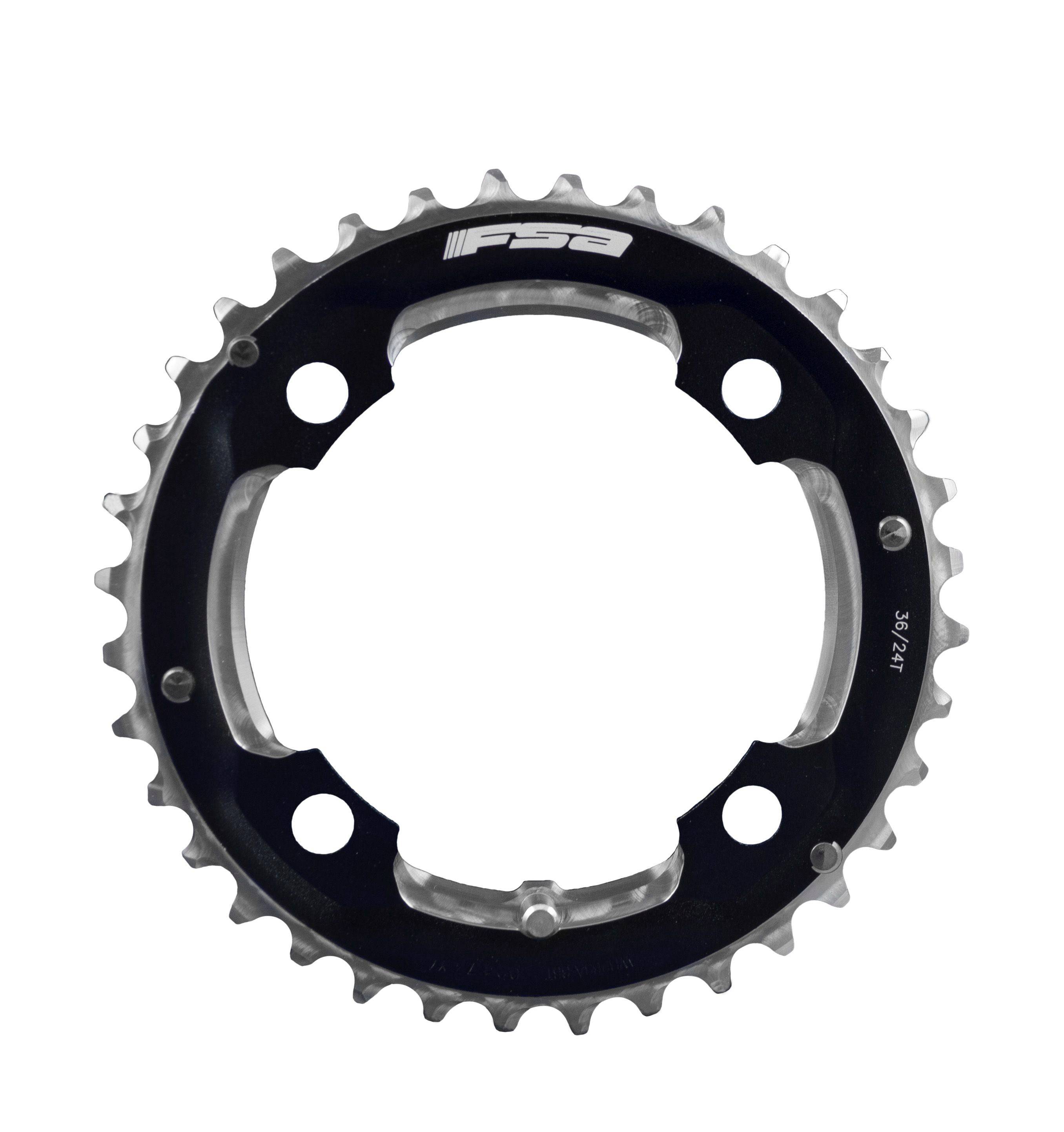 FSA Alloy MTB Chainring (2x10, 104x36T, Black, 4h, 12mm Pin) | Swinnerton Cycles