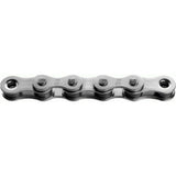 KMC Z1 Wide Silver 112L BMX and internal gear hub bike chain with snap-on connector, visible links and silver finish.