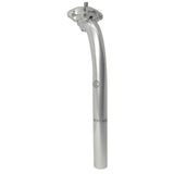 Cinelli Via Folli 27.2mm forged aluminium vintage bike seatpost, cycling component with sleek silver finish and smooth design.