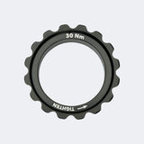 Fazua Ride 60 drive unit lockring with left-hand thread, compatible with Park Tool BBT-59.2, shown on a bicycle component.