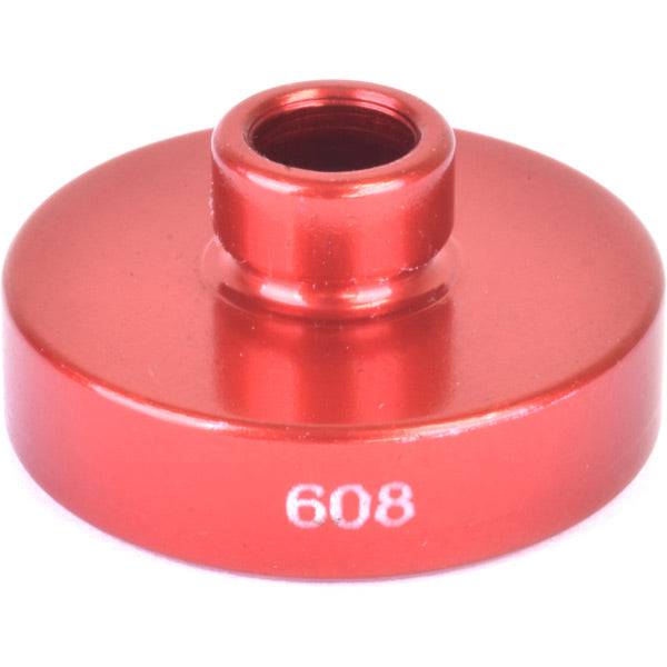 Wheels Manufacturing 608 open bore adapter for small bearing press, workshop tool for bicycle bearing installation.
