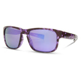 Madison Eyewear Signal Crystal Tortoise Shell sunglasses with purple mirror lenses showing stylish frame and reflective lenses.
