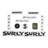 Surly 2021 Fuel Ex 29 aluminum chainstay spare part with headbadge for mountain bike components, showcasing the sleek metal finish.