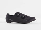Trek Velocis unisex road cycling shoes in black, red, and white, EU sizes 36 to 48, with breathable mesh and secure closure.