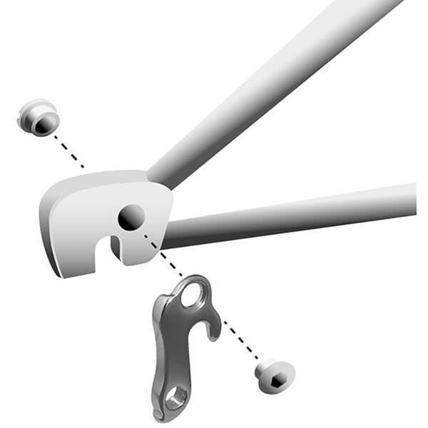 Durable M Part gear hanger for bikes, replacement component compatible with various bike brands, shown in a close-up image.