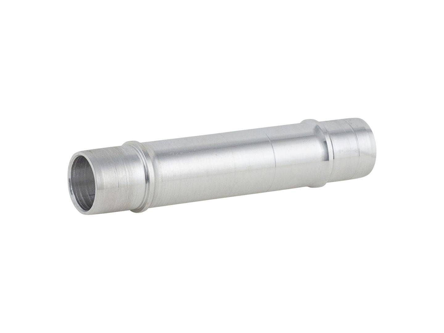 Bontrager DC-71 front hub axle in grey, a durable wheel component for bike replacement parts, shown in close-up detail.