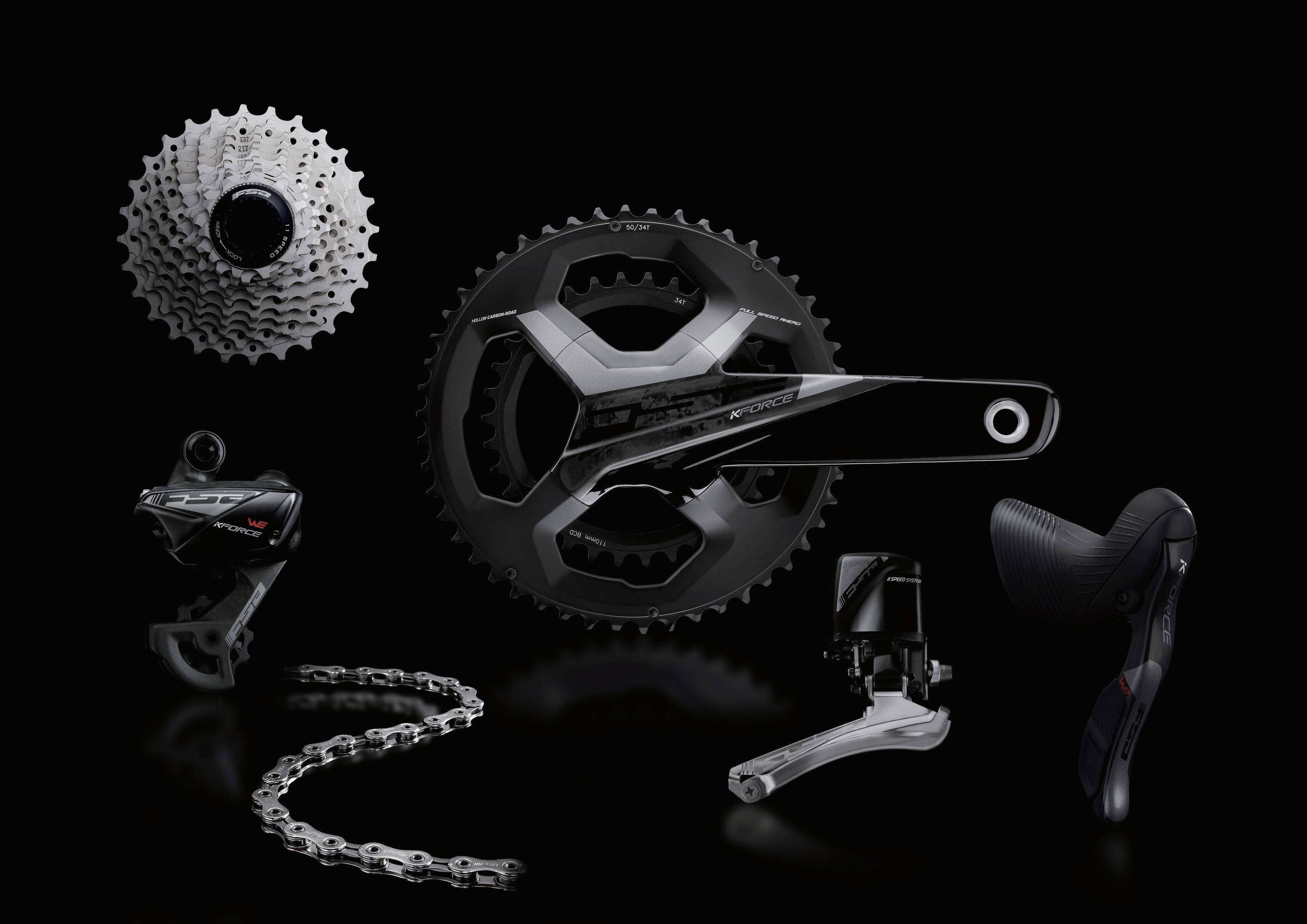 FSA K-Force WE electronic groupset kit with hydraulic disc brakes, 50/34T crank, 11-32T cassette, 170mm crank arms, bike components