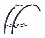 BBB BFD-22 SlimGuard road bike fender set with front and rear fenders, includes aluminium rods for 28-inch bicycles.