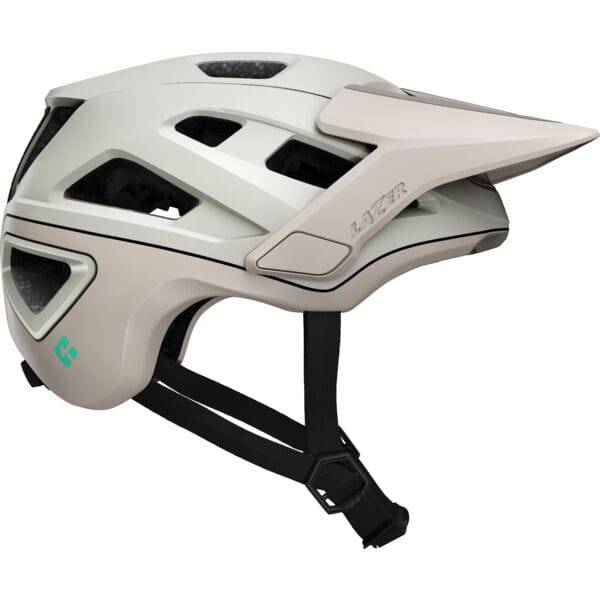 Lazer Jackal KinetiCore MTB helmet with magnetic buckle and action camera mount, showcasing durable design and ventilation features.