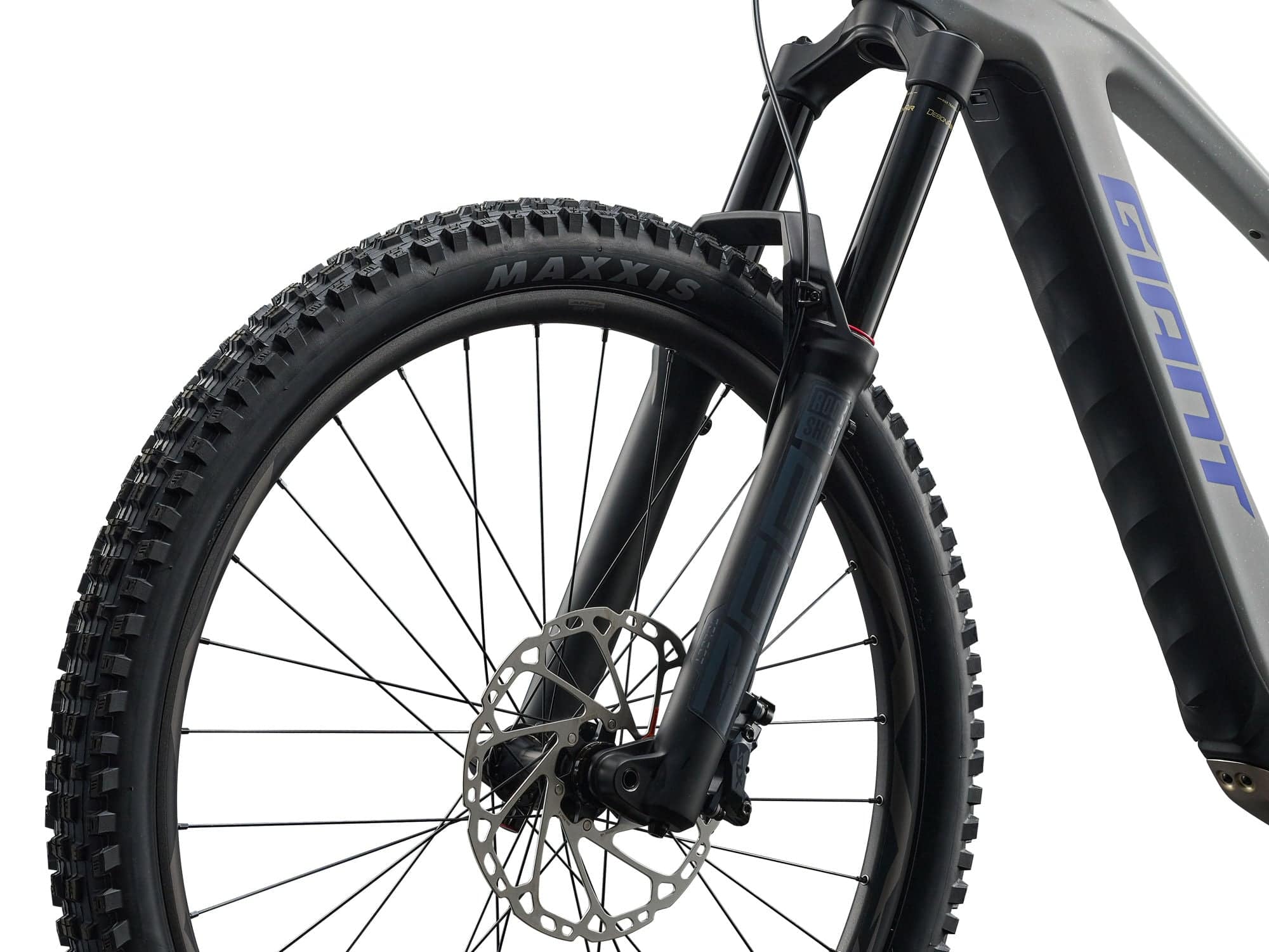 Giant Reign Advanced E+ 2 2026 e-Mountain Bike with SyncDrive Pro 3 motor, showing the bike's frame and mountain trail.