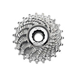 Campagnolo Veloce 10-speed cassette and lockring for smooth shifting, shown on bicycle drivetrain component.