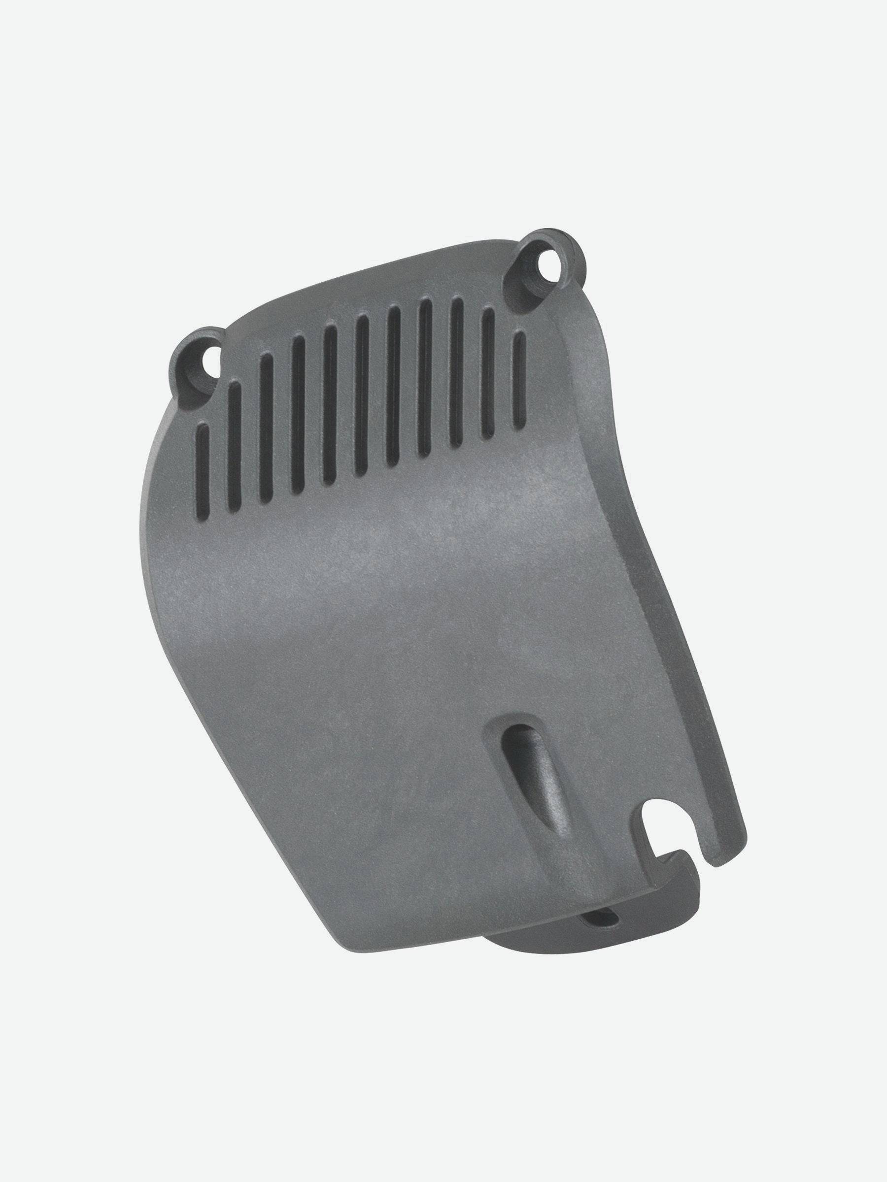 Black Trek Domane+ AL BB motor cover, a protective accessory for bike motors, shown in the image.