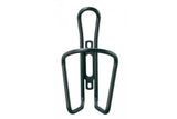Topeak Cage Shuttle aluminum bike bottle cage in black and silver, showcasing its durable, lightweight design and sleek mounting style.