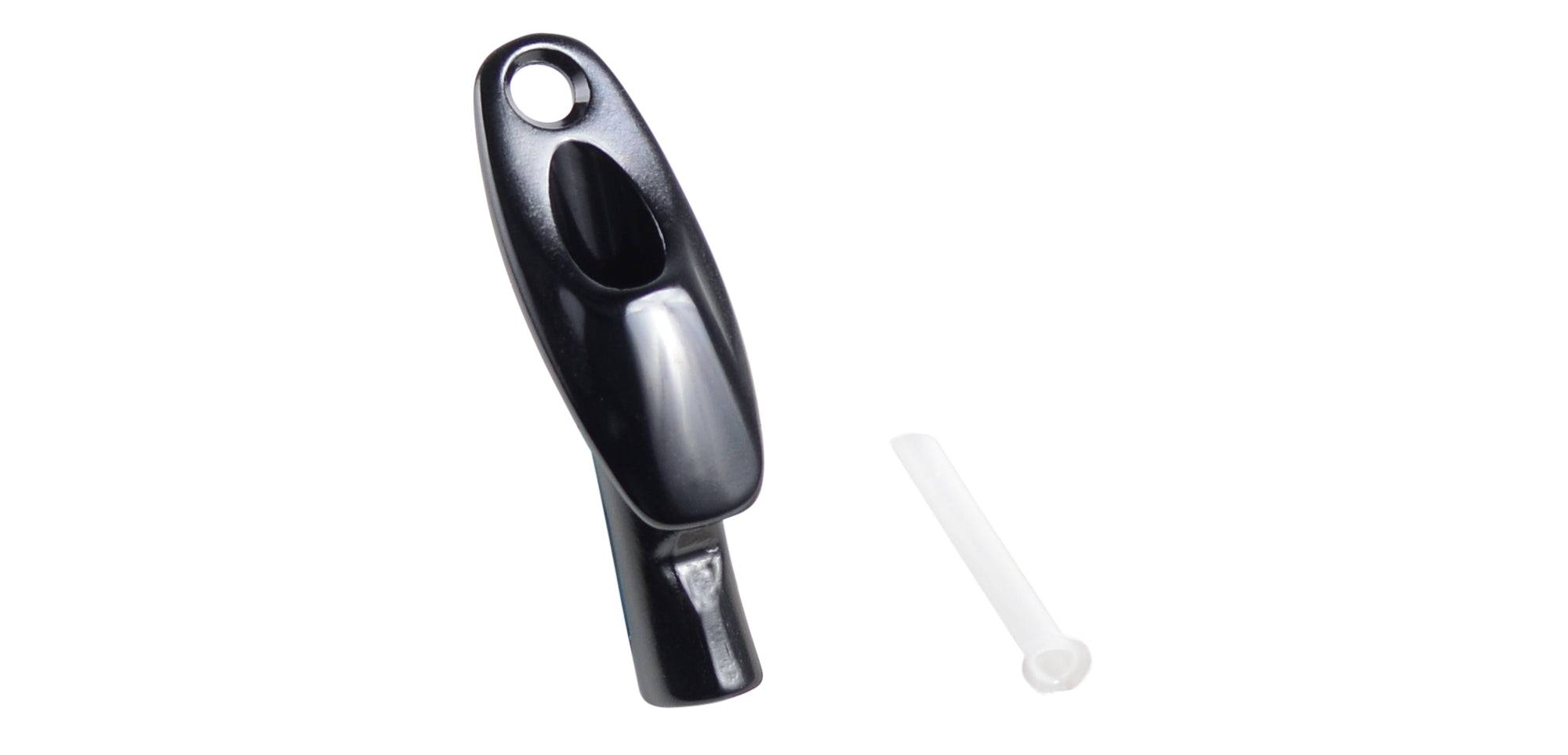 Black Trek internal frame cable exit guide for smooth cable management and shifting on bike components.