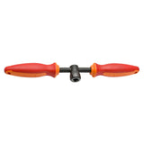 UNIOR red tap handle for pedal taps in workshop, compatible with models 1695.1AR, 1695.1AL, 1695.1, and 1695.2, shown in image