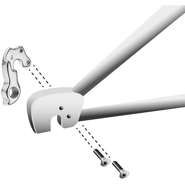 M Part gear hanger for bikes, showcasing durable bike frame protector and component designed for various bike brands.
